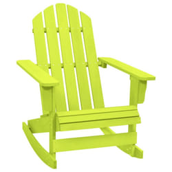 vidaXL Solid Fir Wood Garden Adirondack Rocking Chair Green Outdoor Seating