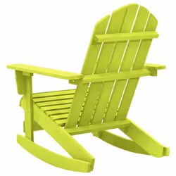 vidaXL Solid Fir Wood Garden Adirondack Rocking Chair Green Outdoor Seating
