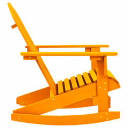 vidaXL Solid Fir Wood Garden Adirondack Rocking Chair Orange Outdoor Seating
