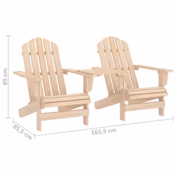 vidaXL Garden Adirondack Chairs with Tea Table Solid Fir Wood - Additional view 5