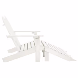 vidaXL Fir Wood 2-Seater Garden Adirondack Chair&Ottoman White Wooden Armchair