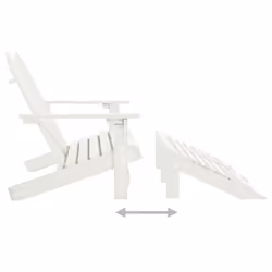 vidaXL Fir Wood 2-Seater Garden Adirondack Chair&Ottoman White Wooden Armchair - Additional view 4