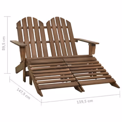 VidaXL 315911 outdoor chair Terrace Padded seat Pinewood Brown - Additional view 8