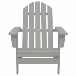 vidaXL Solid Fir Wood Garden Adirondack Chair with Table Grey Patio Seating - Additional view 5