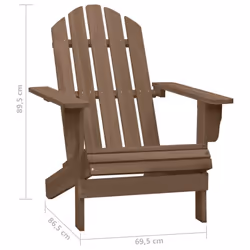 vidaXL Solid Fir Wood Garden Adirondack Chair with Table Brown Patio Seating - Additional view 10