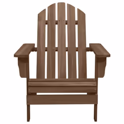 vidaXL Solid Fir Wood Garden Adirondack Chair with Table Brown Patio Seating - Additional view 5