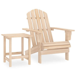 vidaXL Solid Fir Wood Garden Adirondack Chair with Table Outdoor Seating Set