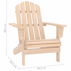 vidaXL Solid Fir Wood Garden Adirondack Chair with Table Outdoor Seating Set - Additional view 10