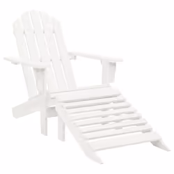 vidaXL Solid Fir Wood Garden Adirondack Chair with Ottoman&Table White Unit - Additional view 4