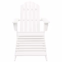 vidaXL Solid Fir Wood Garden Adirondack Chair with Ottoman&Table White Unit - Additional view 5