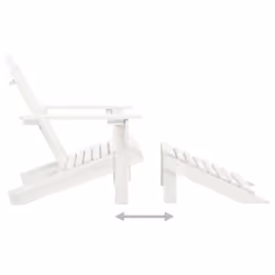 vidaXL Solid Fir Wood Garden Adirondack Chair with Ottoman&Table White Unit - Additional view 6
