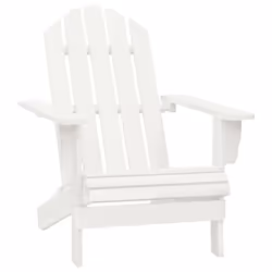 vidaXL Solid Fir Wood Garden Adirondack Chair with Ottoman&Table White Unit - Additional view 7