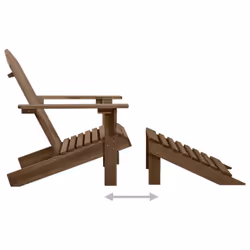vidaXL Solid Fir Wood Garden Adirondack Chair with Ottoman&Table Brown Unit - Additional view 6
