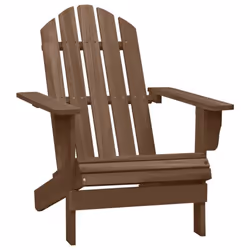 vidaXL Solid Fir Wood Garden Adirondack Chair with Ottoman&Table Brown Unit - Additional view 7