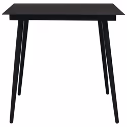 vidaXL Outdoor Dining Set 3 Piece PVC Rattan Black Garden Outdoor Furniture - Additional view 4