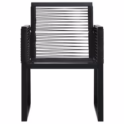 vidaXL Outdoor Dining Set 3 Piece PVC Rattan Black Garden Outdoor Furniture - Additional view 8