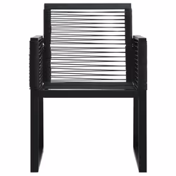 vidaXL Outdoor Dining Set 5 Piece PVC Rattan Black Garden Patio Furniture Set - Additional view 8
