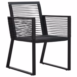 vidaXL Outdoor Dining Set 9 Piece PVC Rattan Black Garden Patio Furniture Set - Additional view 7
