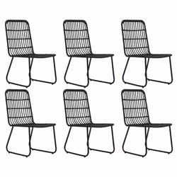 vidaXL Outdoor Dining Set 7 Piece Poly Rattan and Glass Furniture Chair Table - Additional view 4