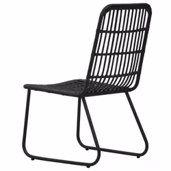 vidaXL Outdoor Dining Set 7 Piece Poly Rattan and Glass Garden Furniture Set - Additional view 7