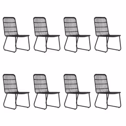 vidaXL Outdoor Dining Set 9 Piece Poly Rattan and Glass Garden Furniture Set - Additional view 3