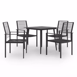 vidaXL Garden Dining Set 5 Piece Outdoor Table and Chairs Patio Furniture