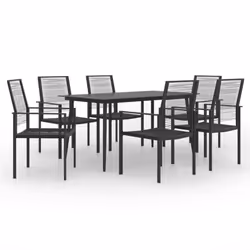 vidaXL Garden Dining Set 7 Piece Outdoor Table and Chairs Patio Furniture