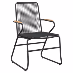 vidaXL Garden Dining Set Outdoor Table and Chairs Lounge Set Black PVC Rattan - 5 pcs - Additional view 4