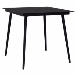 vidaXL Garden Dining Set Outdoor Table and Chairs Lounge Set Black PVC Rattan - 5 pcs - Additional view 6
