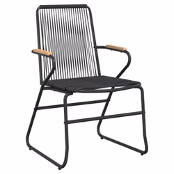 vidaXL Garden Dining Set Outdoor Table and Chairs Lounge Set Black PVC Rattan - 5 pcs - Additional view 4