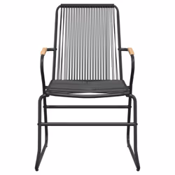 vidaXL Garden Dining Set Outdoor Table and Chairs Lounge Set Black PVC Rattan - 5 pcs - Additional view 5