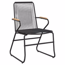 vidaXL Garden Dining Set Outdoor Table and Chairs Lounge Set Black PVC Rattan - 9 pcs - Additional view 4