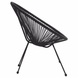 vidaXL Outdoor Dining Set PVC Rattan Black Patio Dining Table Chair 3/5 Piece - 5 - Additional view 7