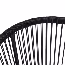 vidaXL Outdoor Dining Set PVC Rattan Black Patio Dining Table Chair 3/5 Piece - 5 - Additional view 8