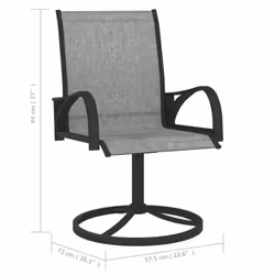 vidaXL Garden Dining Set 3 Piece Textilene and Steel Table and Chairs Patio
