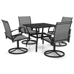 vidaXL Garden Dining Set 5 Piece Textilene and Steel Table and Chairs Patio
