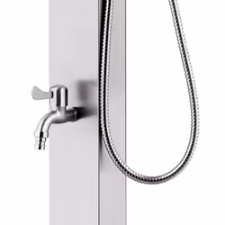 vidaXL Garden Shower Stainless Steel Outdoor Bath Tower Stands Faucet Outside - Additional view 4