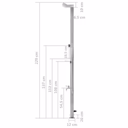 vidaXL Garden Shower Stainless Steel Outdoor Bath Tower Stands Faucet Outside - Additional view 8