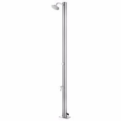 vidaXL Garden Shower Stainless Steel Bath Tower Stands Faucet Outside Outdoor