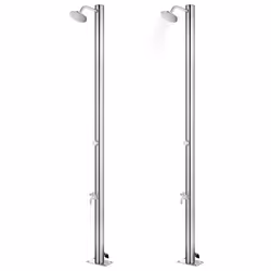 vidaXL Garden Shower Stainless Steel Bath Tower Stands Faucet Outside Outdoor