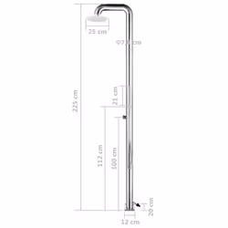 vidaXL Garden Shower Stainless Steel Bath Tower Stands Outside Faucet Outdoor - Additional view 9