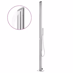 vidaXL Garden Shower Stainless Steel Outdoor Bath Tower Faucet Stands Outside