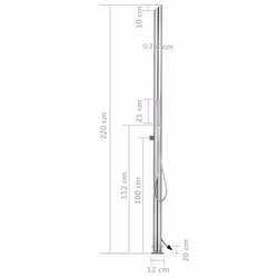 vidaXL Garden Shower Stainless Steel Outdoor Bath Tower Faucet Stands Outside - Additional view 7