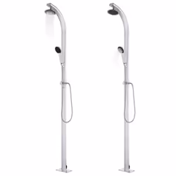 vidaXL Garden Shower Aluminium Outdoor Bath Tool Tower Faucet Stands Outside