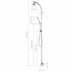vidaXL Garden Shower Aluminium Outdoor Bath Tool Tower Faucet Stands Outside - Additional view 4
