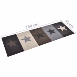vidaXL Kitchen Carpet Washable Stars Hallway Rug Floor Mat Non Slip Runner