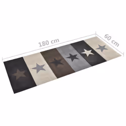 vidaXL Kitchen Carpet Washable Stars Hallway Rug Door Mat Non Slip Runner