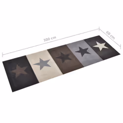 vidaXL Kitchen Carpet Washable Stars Hallway Rug Floor Mat Non Slip Runner