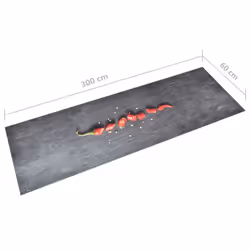 vidaXL Kitchen Carpet Washable Pepper Hallway Rug Floor Mat Non Slip Runner