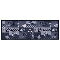 vidaXL Kitchen Carpet Washable Coffee Blue Hallway Rug Mat Non Slip Runner